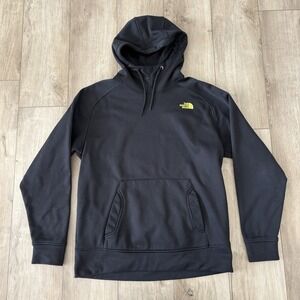 The North Face Fleece Hoodie Sweatshirt Mens Medium M Black Yellow Logo